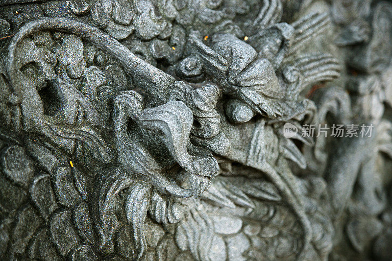 石雕神话生物，十二生肖，佛寺，台湾