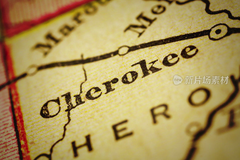 爱荷华州切罗基的古董地图