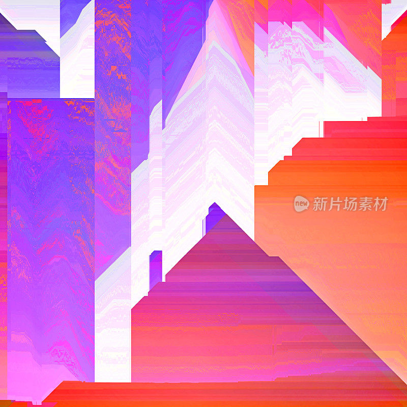 Glitch艺术抽象数字图形元素