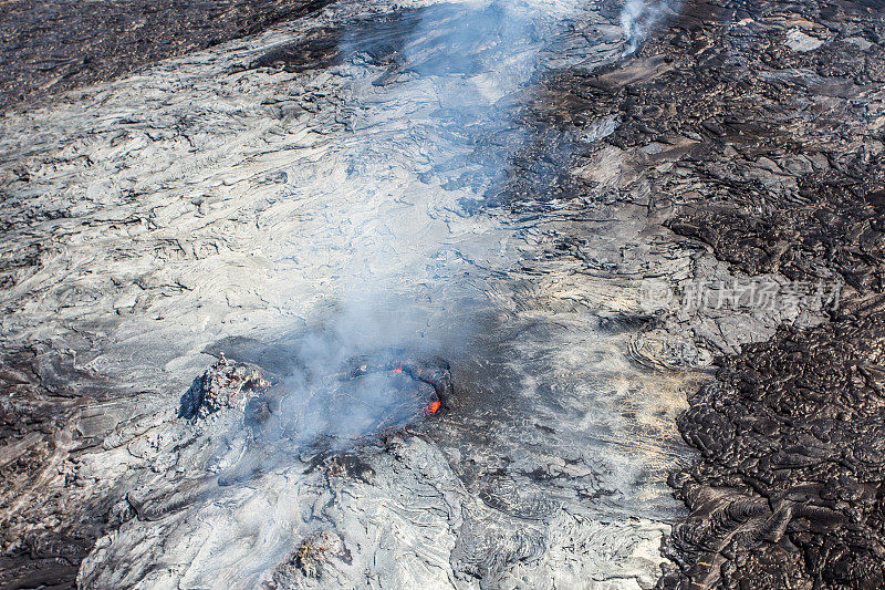 火山和熔岩的航拍