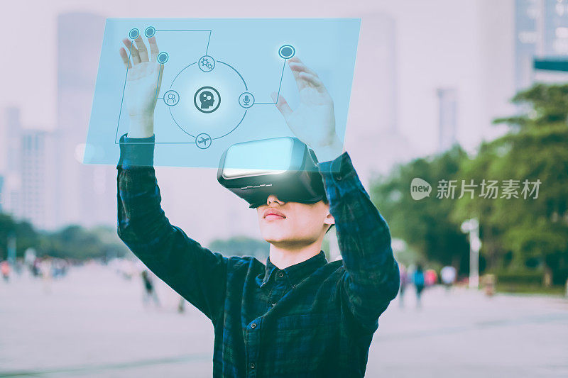 商人通过AI使用未来VR