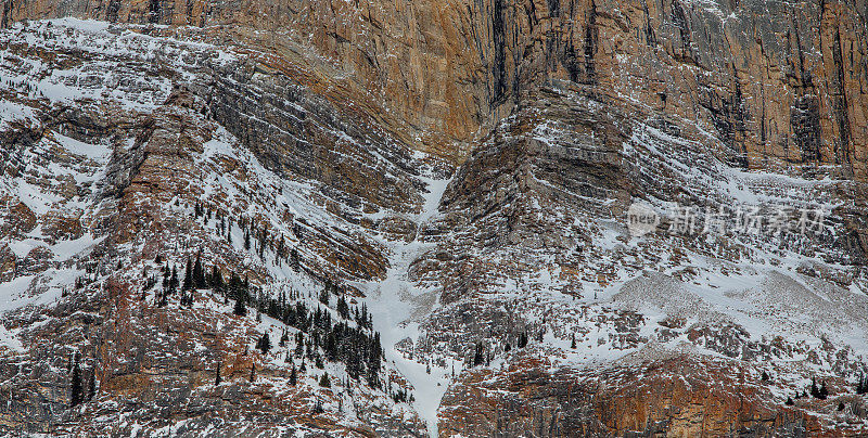 鸟瞰图-雪山，班夫国家公园，加拿大