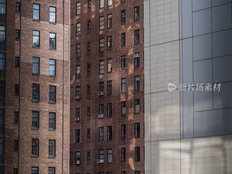 纽约建筑，红砖和现代建筑