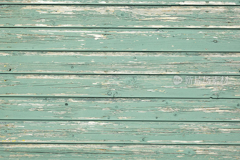 绿色的旧风化木面板与纹理绿色油漆