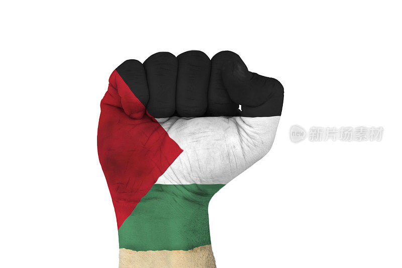 巴勒斯坦旗帜和拳头