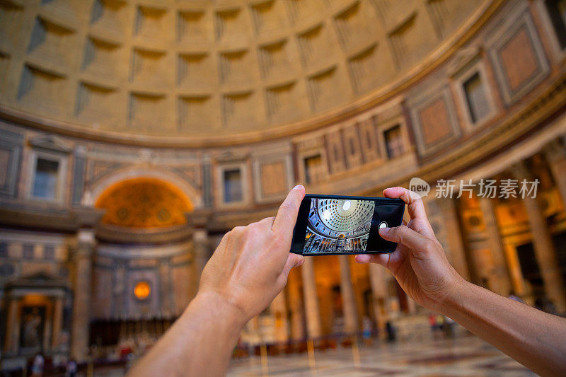 意大利罗马的旅游摄影万神殿