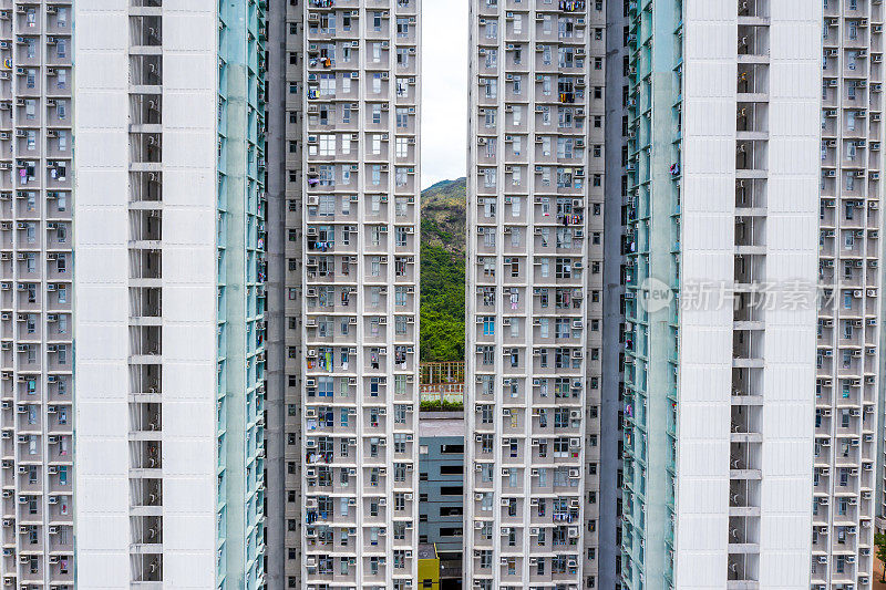 无人机拍摄的马鞍山居民建筑，香港