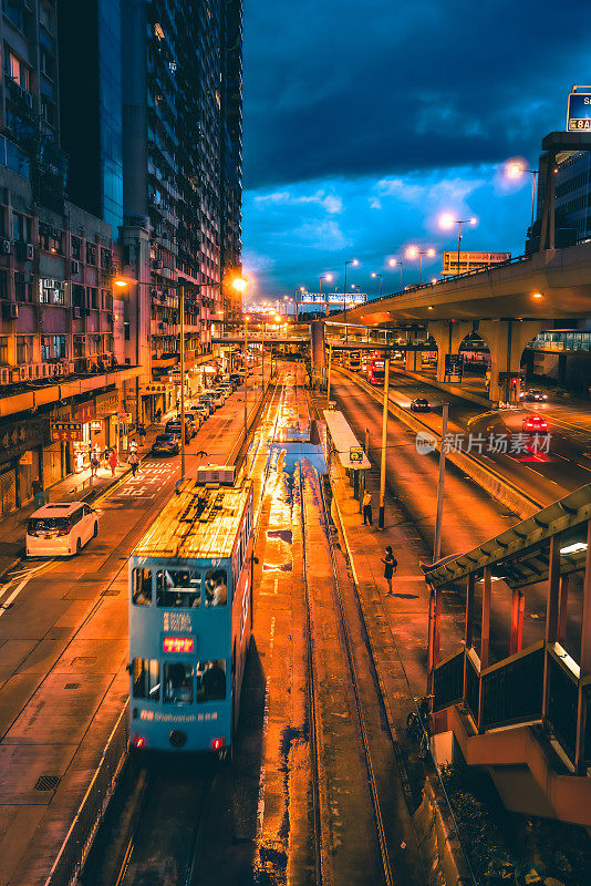 上环缆车道上的香港街景