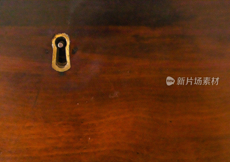古董黄铜钥匙孔插入红木家具
