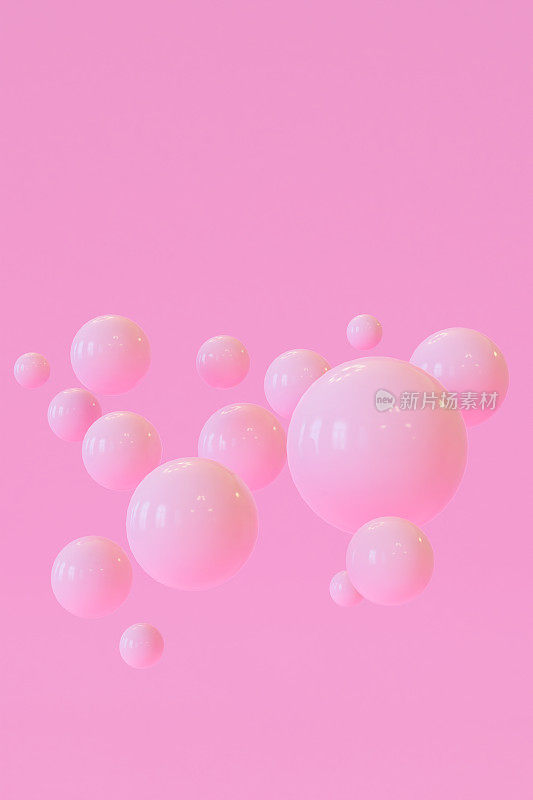 粉红色气泡设计显示了一个独特的抽象背景