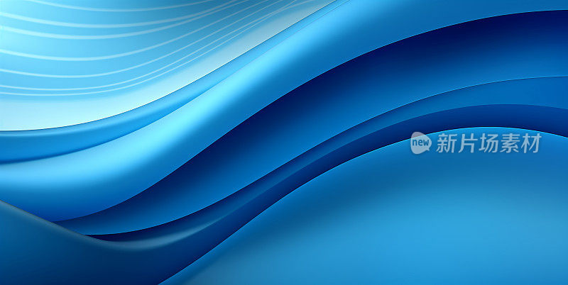 抽象的蓝色渐变纹理背景具有动感，技术背景，发光的光线，柔和的波浪