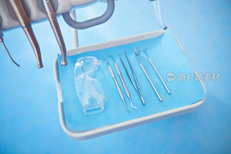 牙科器械，护目镜托盘，靠近