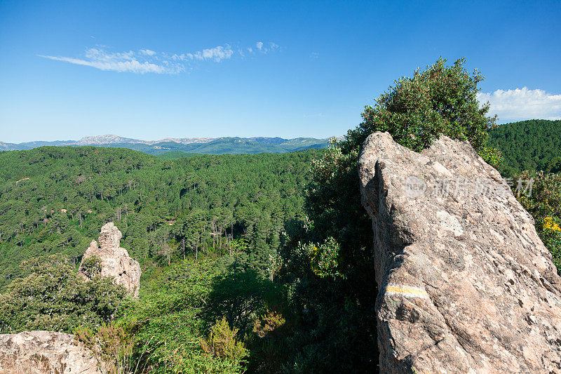 美丽的山区景观，在内部Corse，法国