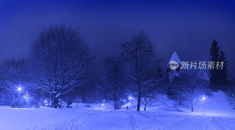 冬季夜晚的风景