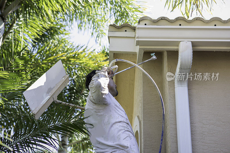 系列:西班牙房屋油漆工粉刷房屋外面