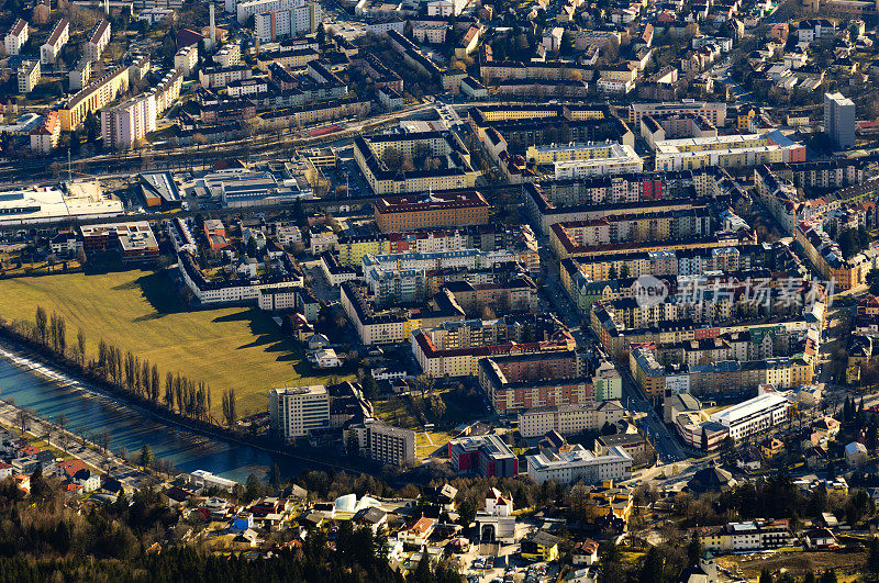 因斯布鲁克奥地利城市鸟瞰图
