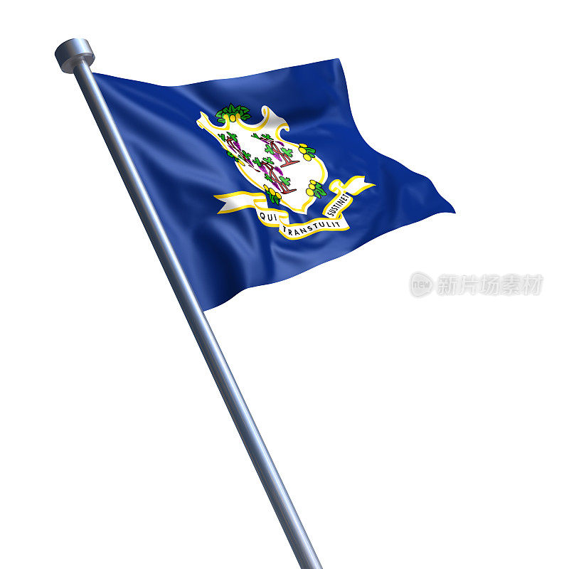 康涅狄格国旗孤立在白色
