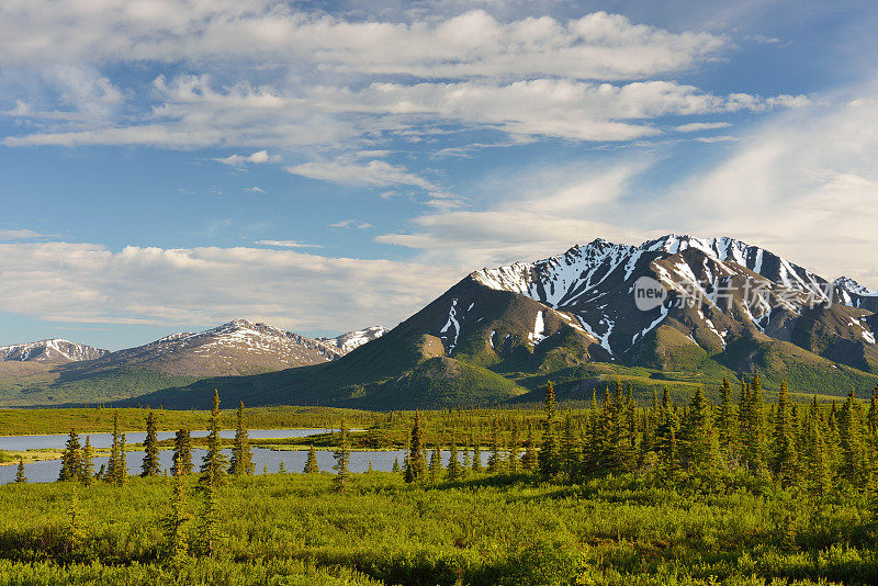 阿拉斯加风景优美的山景