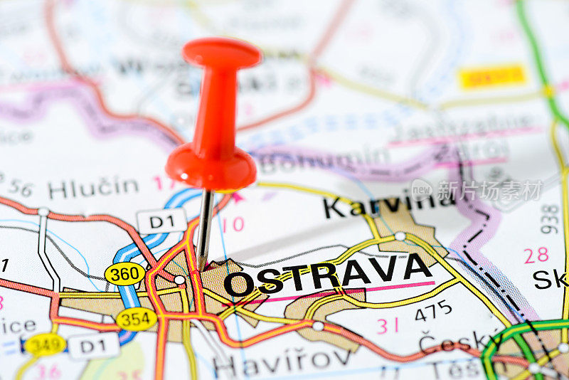 地图系列中的欧洲城市:Ostrava