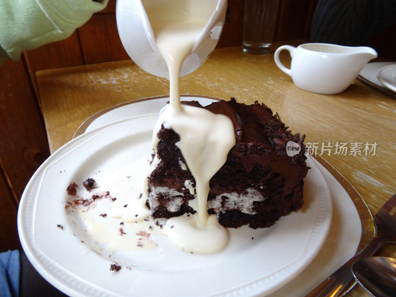 自制巧克力软糖蛋糕片，一壶奶油，甘纳许奶油糖霜