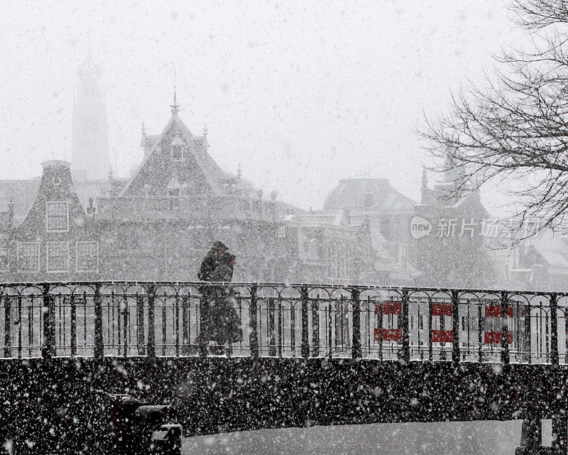 冬天;哈勒姆的雪景