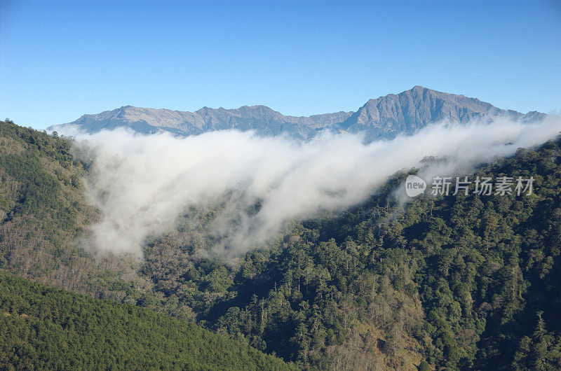 云在山脊上漂流(台湾中部山脉)