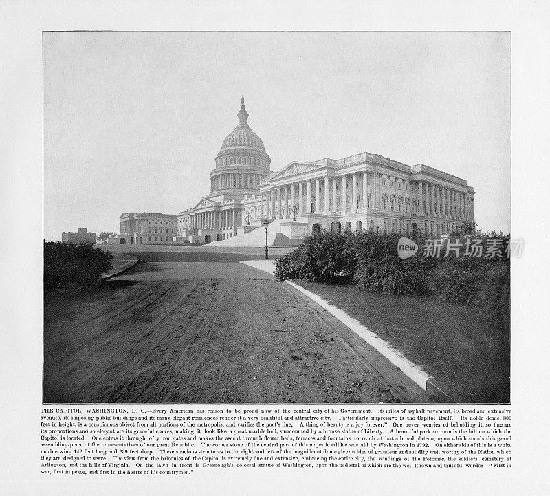美国古董摄影:美国首都华盛顿，1893年