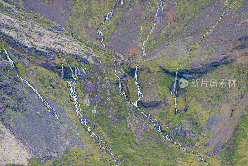 冰岛的野生瀑布