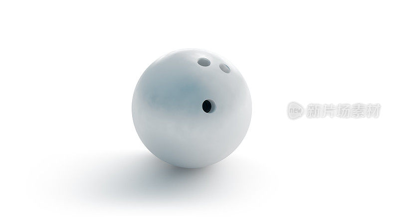空白白色保龄球模型，前视图，3d渲染