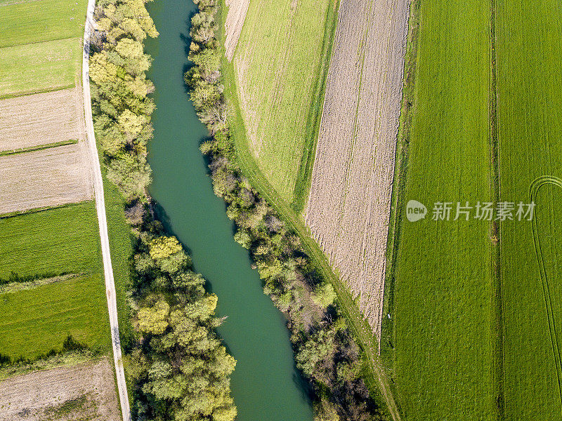 鸟瞰图的自然，河流