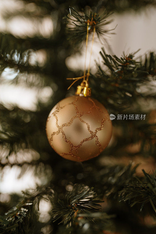 装饰着装饰品的圣诞树