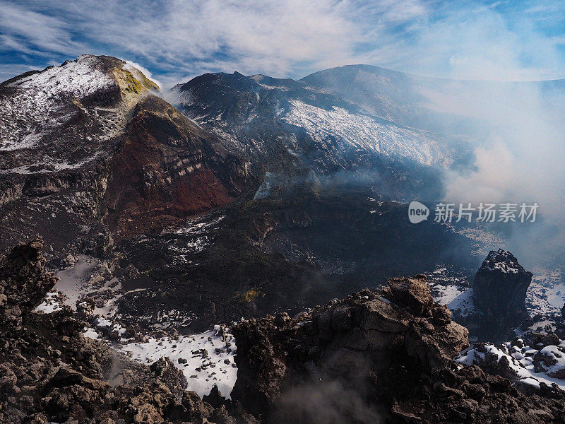 埃特纳火山。南坑。西西里岛