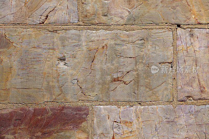 墙壁背景粗糙的石头纹理米色棕色石板