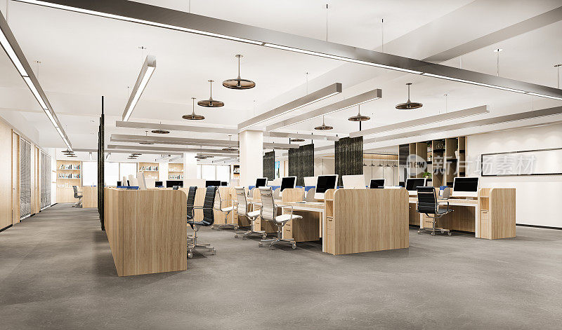 办公大楼3d效果图商务会议及工作间