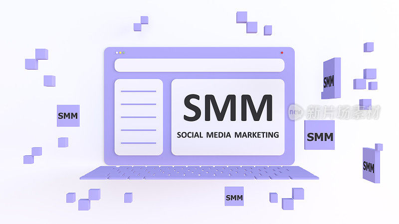 SMM社交媒体管理3d概念