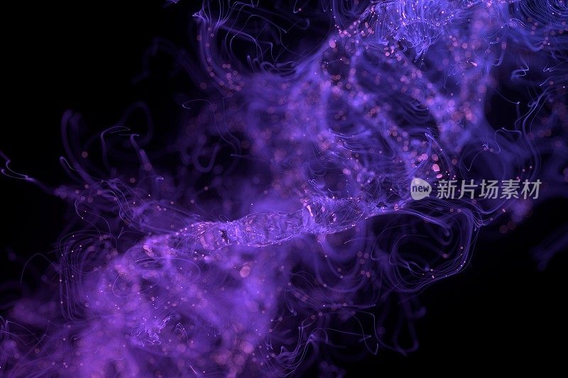 紫色抽象DNA生物医学插图