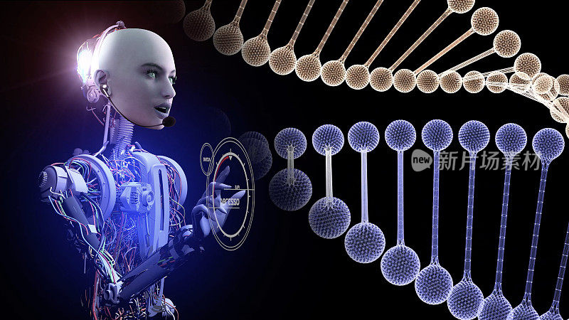 人工智能机器人搜索DNA螺旋