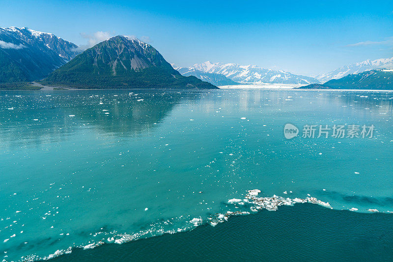 哈伯德冰川景观，阿拉斯加，美国