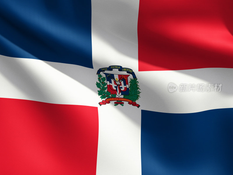 近距离旗帜-多米尼加共和国