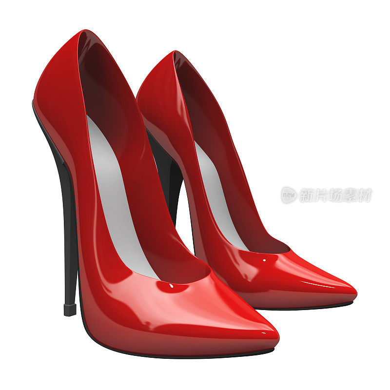 3D红色高跟鞋