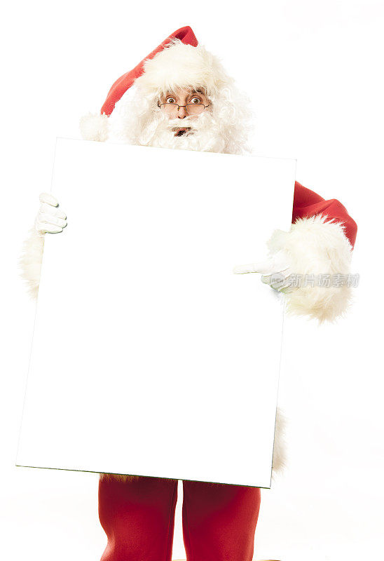 圣诞老人和空白的白板