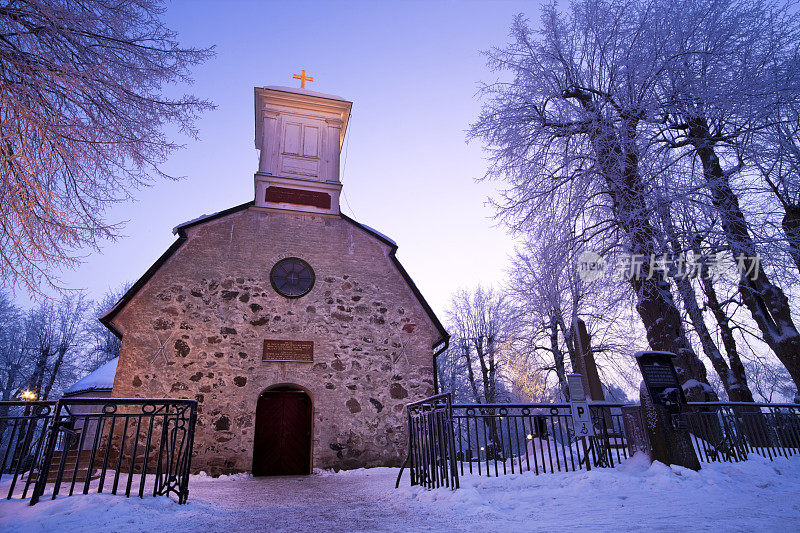 利丁哥教堂(瑞典)冬天