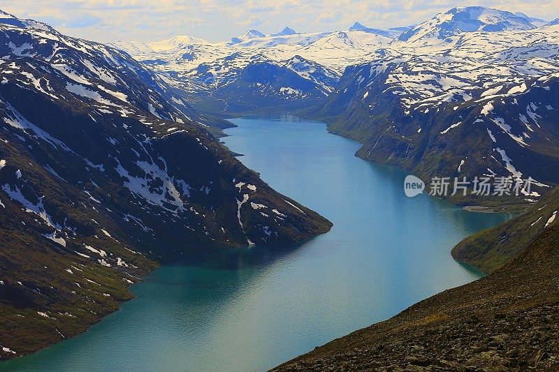 贝塞根，绿松石湖Gjende从上，约顿海门，挪威-斯堪的那维亚