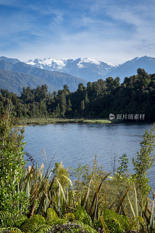 新西兰，南岛景观全景，Whataroa地区