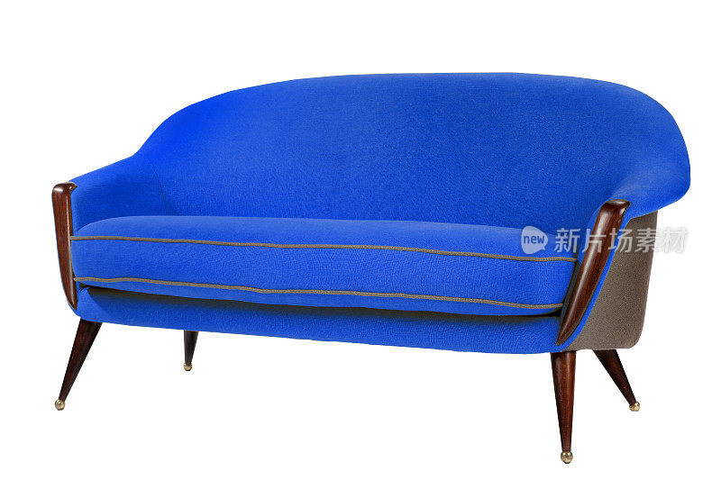 复古风格的蓝色沙发六十年代风格的古董