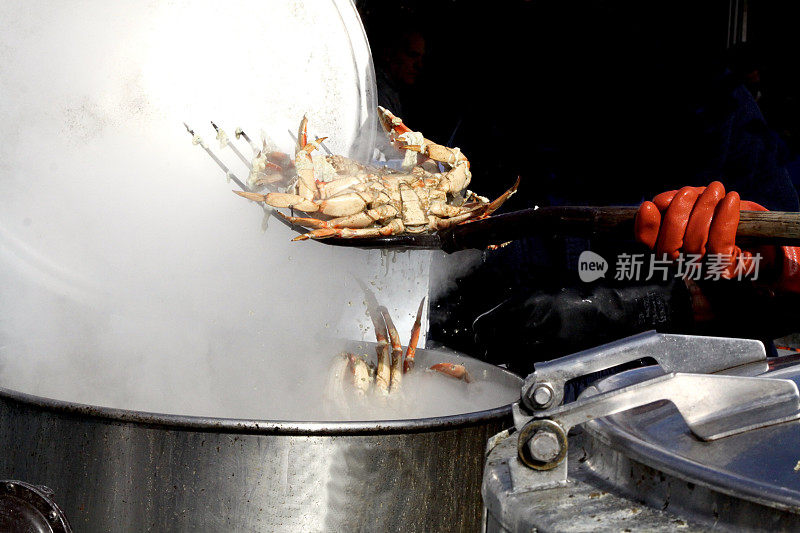 大锅里煮出来的螃蟹
