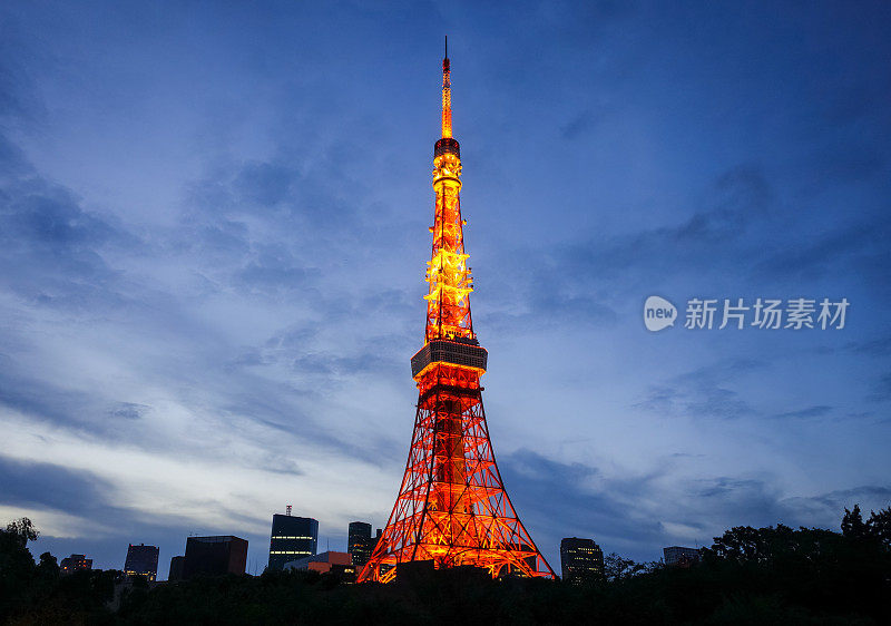 东京塔的夜晚，日本