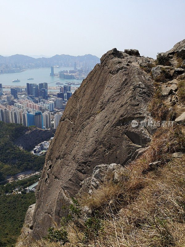 九龙山顶的香港城市景观