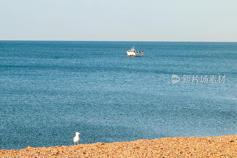 英国英吉利海峡的渔船