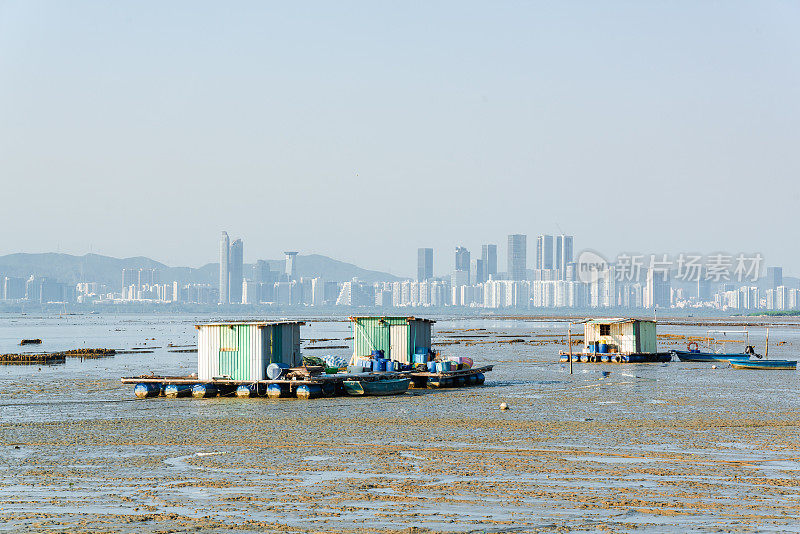 香港流浮山日落海滩